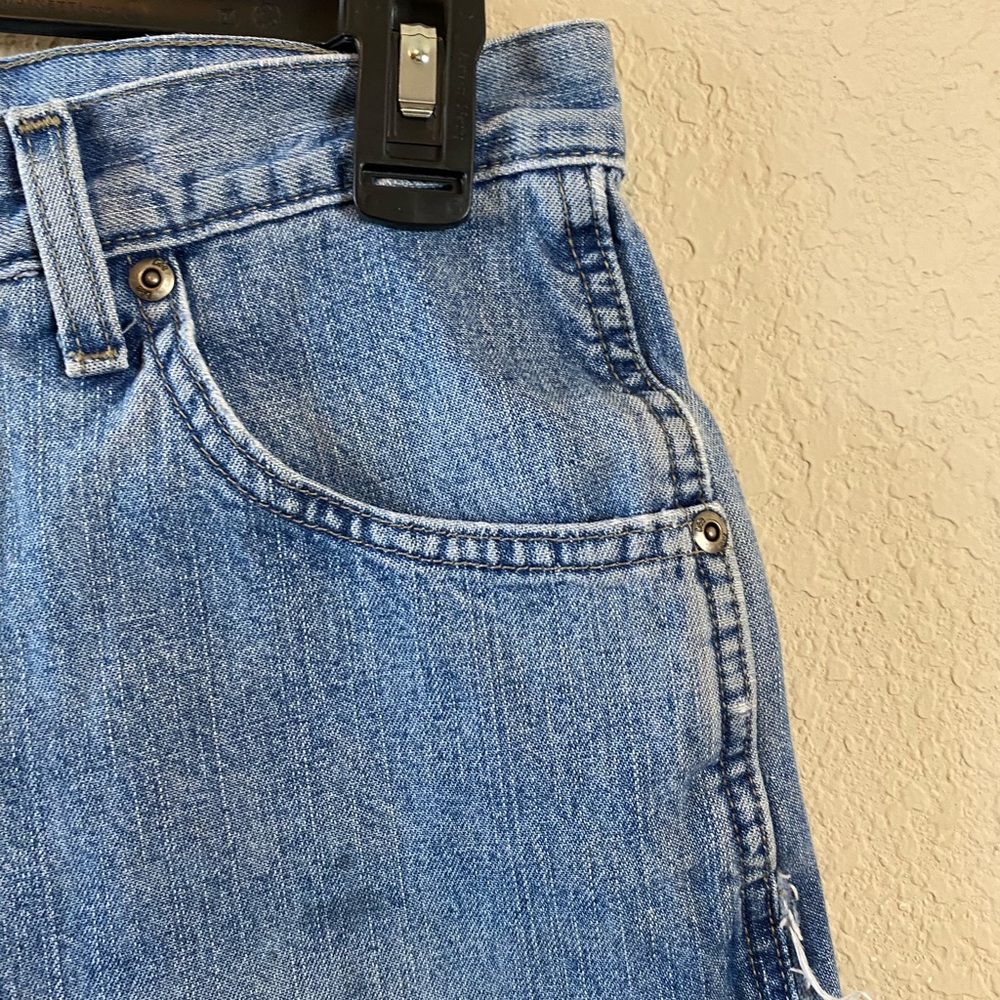 Lee Riveted Four Button Closure High Rise Cut Off Distressed Cotton Shorts 28” - Picture 5 of 14